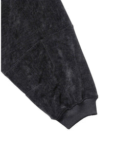 Corduroy Short Zip-Up Hoodie Black