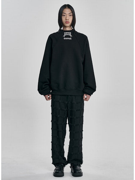 Raglan High Neck Arch Logo Sweatshirt