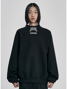 Raglan High Neck Arch Logo Sweatshirt