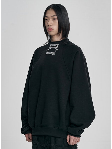 Raglan High Neck Arch Logo Sweatshirt