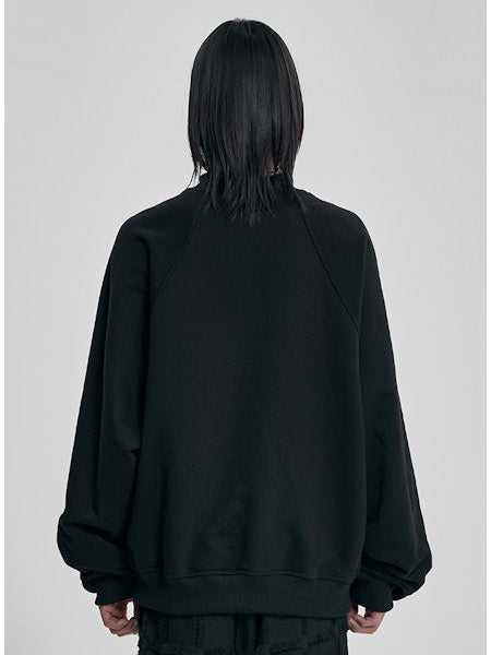 Raglan High Neck Arch Logo Sweatshirt
