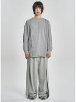 Lade das Bild in den Galerie-Viewer, One Tuck Quilted Jersey Pants Grey
