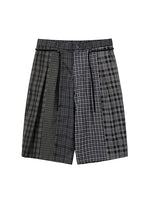 Lade das Bild in den Galerie-Viewer, Check Mixed Bermuda Pants Black
