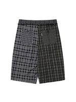 Lade das Bild in den Galerie-Viewer, Check Mixed Bermuda Pants Black
