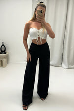 Lade das Bild in den Galerie-Viewer, High Waist Wide Leg Trousers Black
