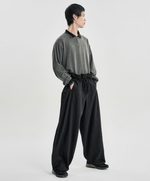 Lade das Bild in den Galerie-Viewer, Cotton Twill One Tuck Pants Black
