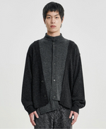 Lade das Bild in den Galerie-Viewer, Double Layered Turtleneck Cardigan Charc
