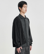 Lade das Bild in den Galerie-Viewer, Double Layered Turtleneck Cardigan Charc
