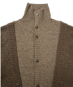 Lade das Bild in den Galerie-Viewer, Double Layered Turtleneck Cardigan Brown
