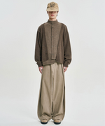 Lade das Bild in den Galerie-Viewer, Double Layered Turtleneck Cardigan Brown
