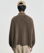 Lade das Bild in den Galerie-Viewer, Double Layered Turtleneck Cardigan Brown
