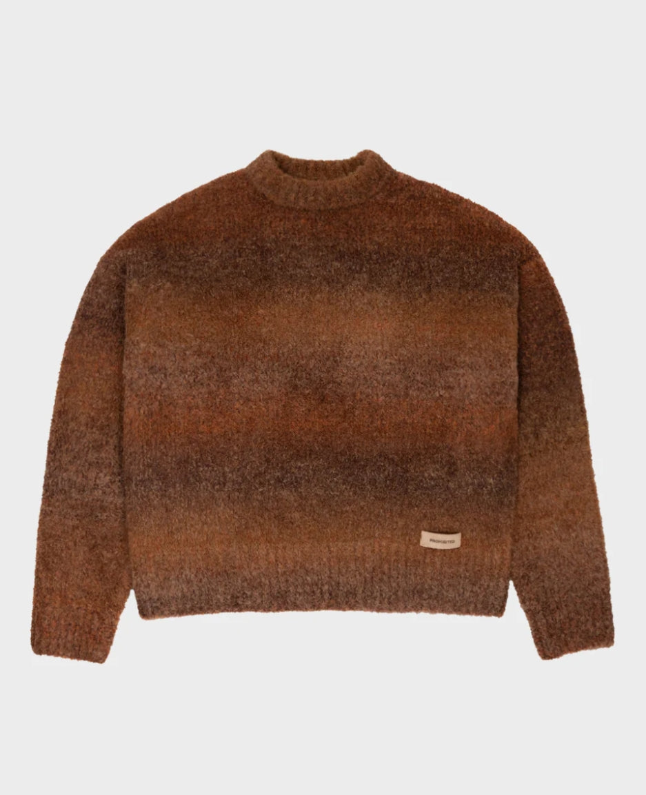Gardient Knit Sweater Brown