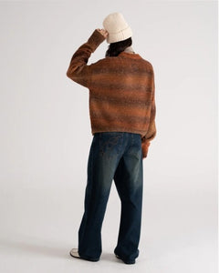 Gardient Knit Sweater Brown