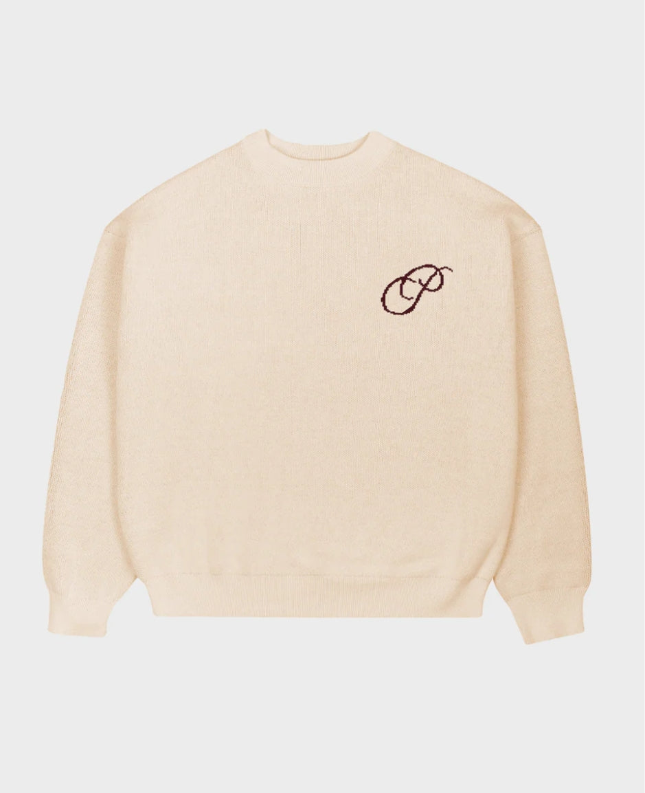 Initial Knit Sweater Cream