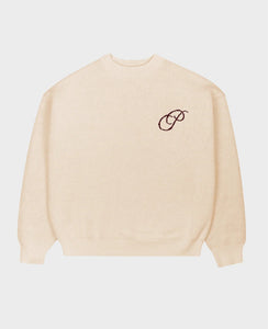 Initial Knit Sweater Cream