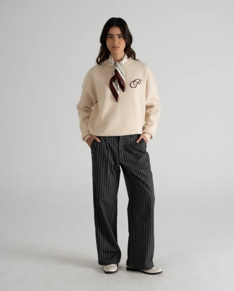 Initial Knit Sweater Cream