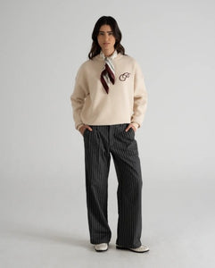 Initial Knit Sweater Cream