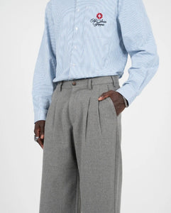 Double Pleated Club Pants Grey