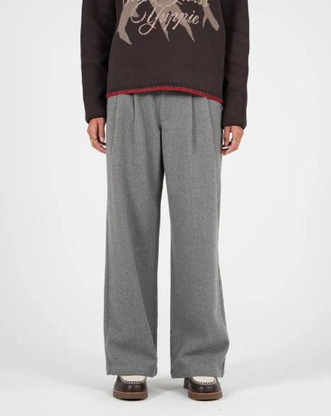 Double Pleated Club Pants Grey