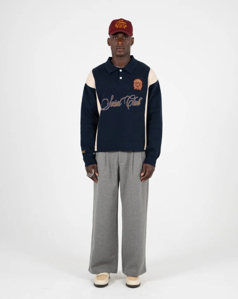 Contrast Clubhouse Knit Navy