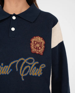 Contrast Clubhouse Knit Navy