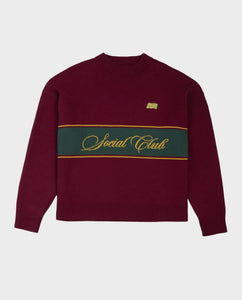 Contrast Clubhouse Knit Bordeaux