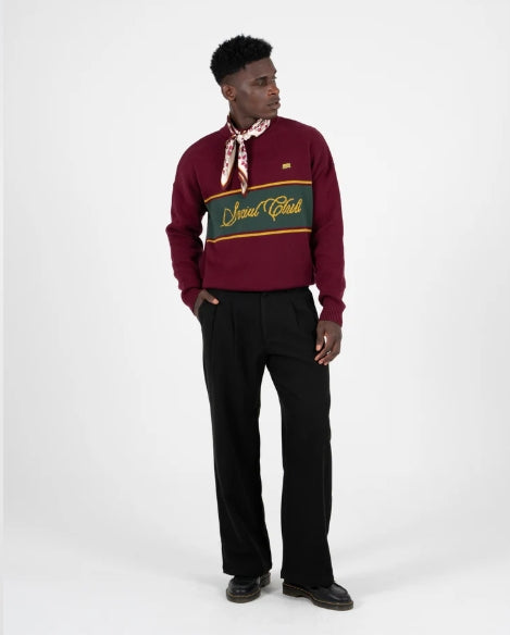 Contrast Clubhouse Knit Bordeaux