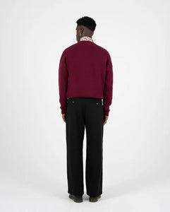 Contrast Clubhouse Knit Bordeaux