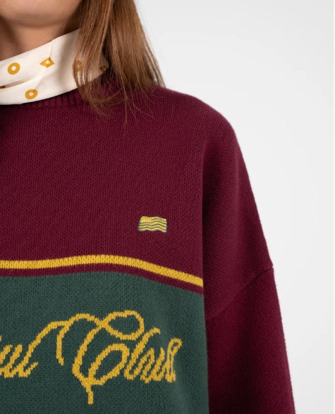 Contrast Clubhouse Knit Bordeaux