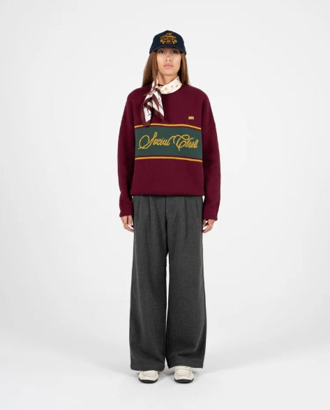 Contrast Clubhouse Knit Bordeaux