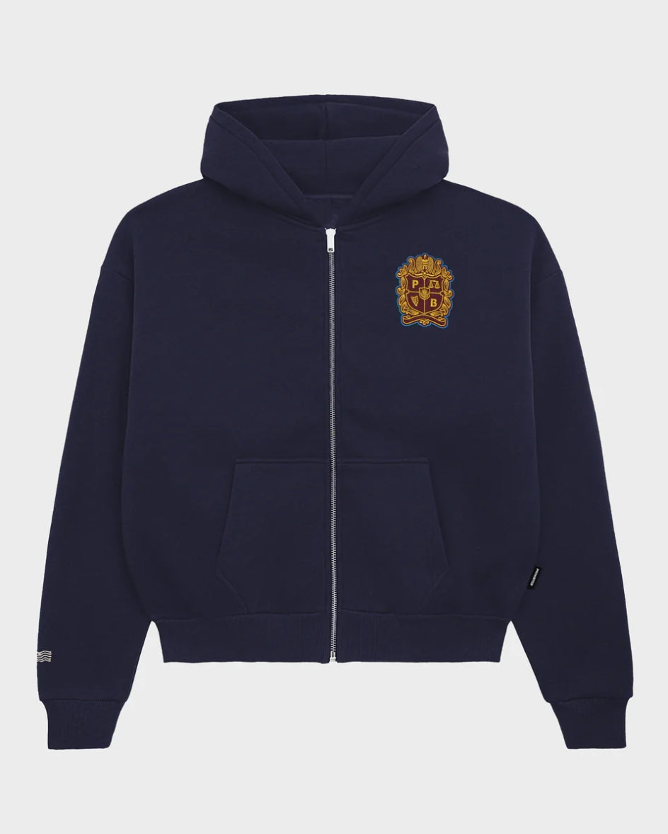 Emblem Patch Zip-Hoody Navy