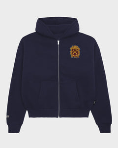 Emblem Patch Zip-Hoody Navy