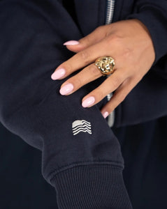 Emblem Patch Zip-Hoody Navy