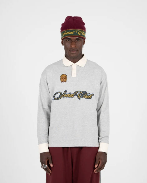 Club Polo Longsleeve Grey Melange