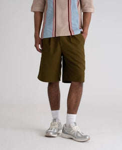 Pleated Suit Shorts Green