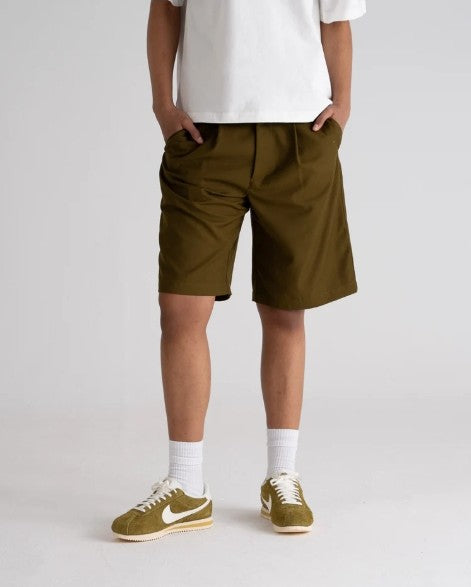 Pleated Suit Shorts Green