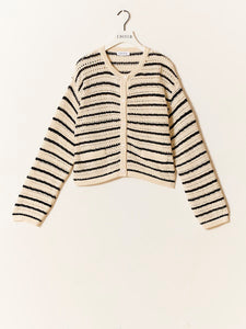 Ida Cardigan Black/Gardenia