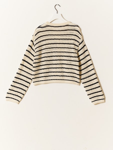 Ida Cardigan Black/Gardenia