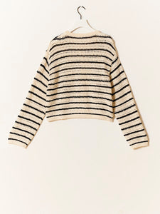 Ida Cardigan Black/Gardenia