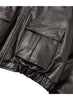 Faux Leather Ribbed Collar Blouson