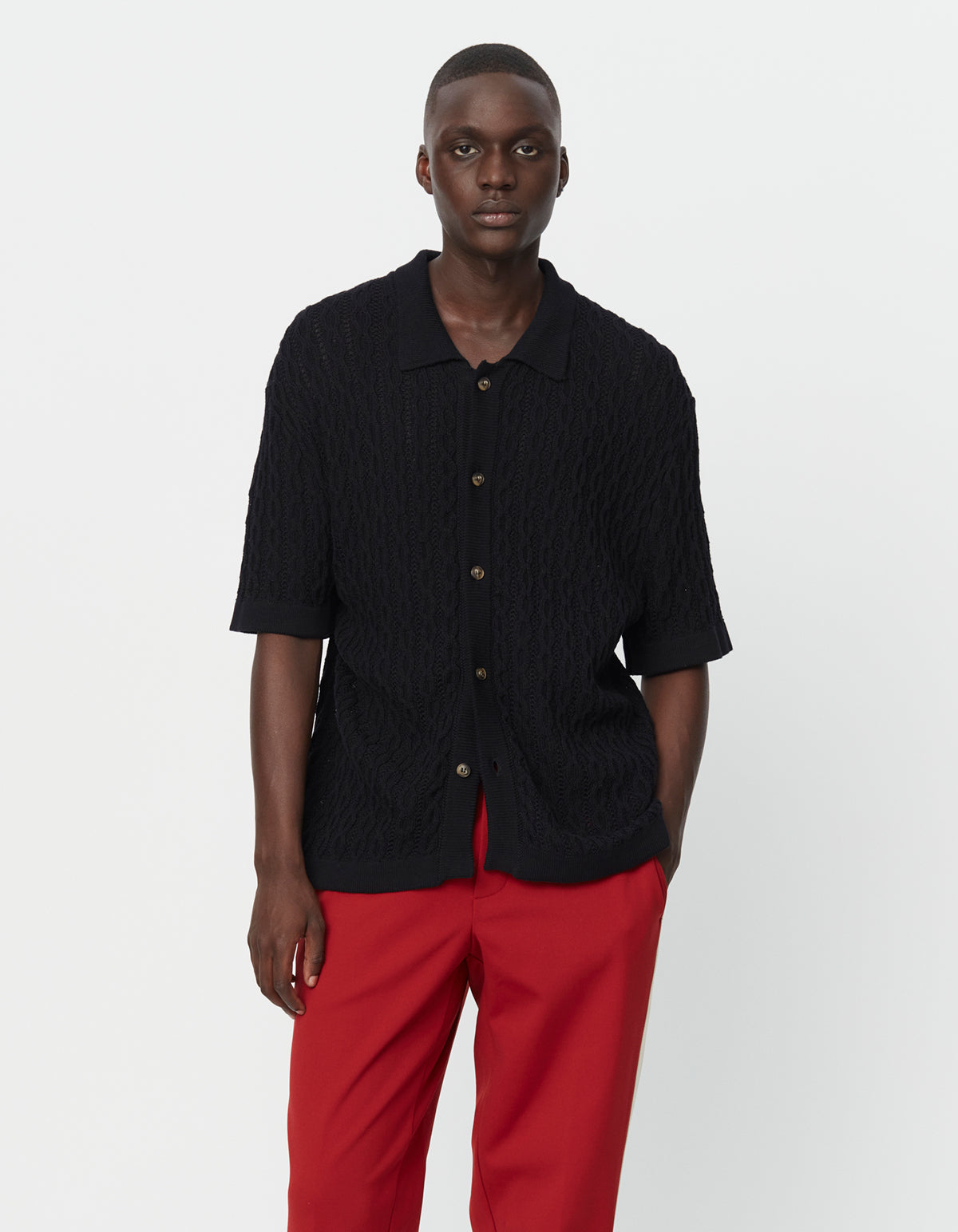 Garrett Knitted Shirt Black