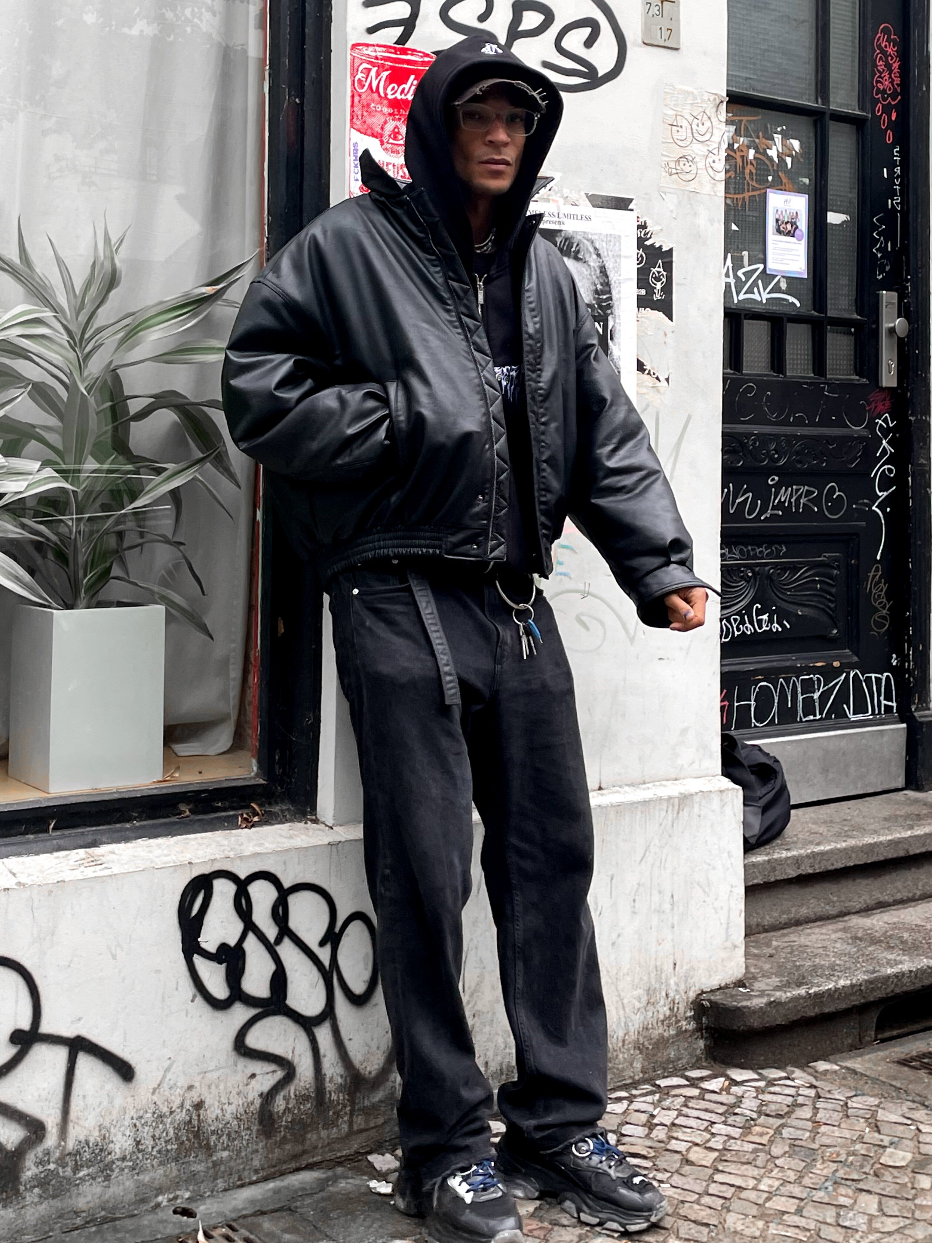 Racing Leather Jacket Black
