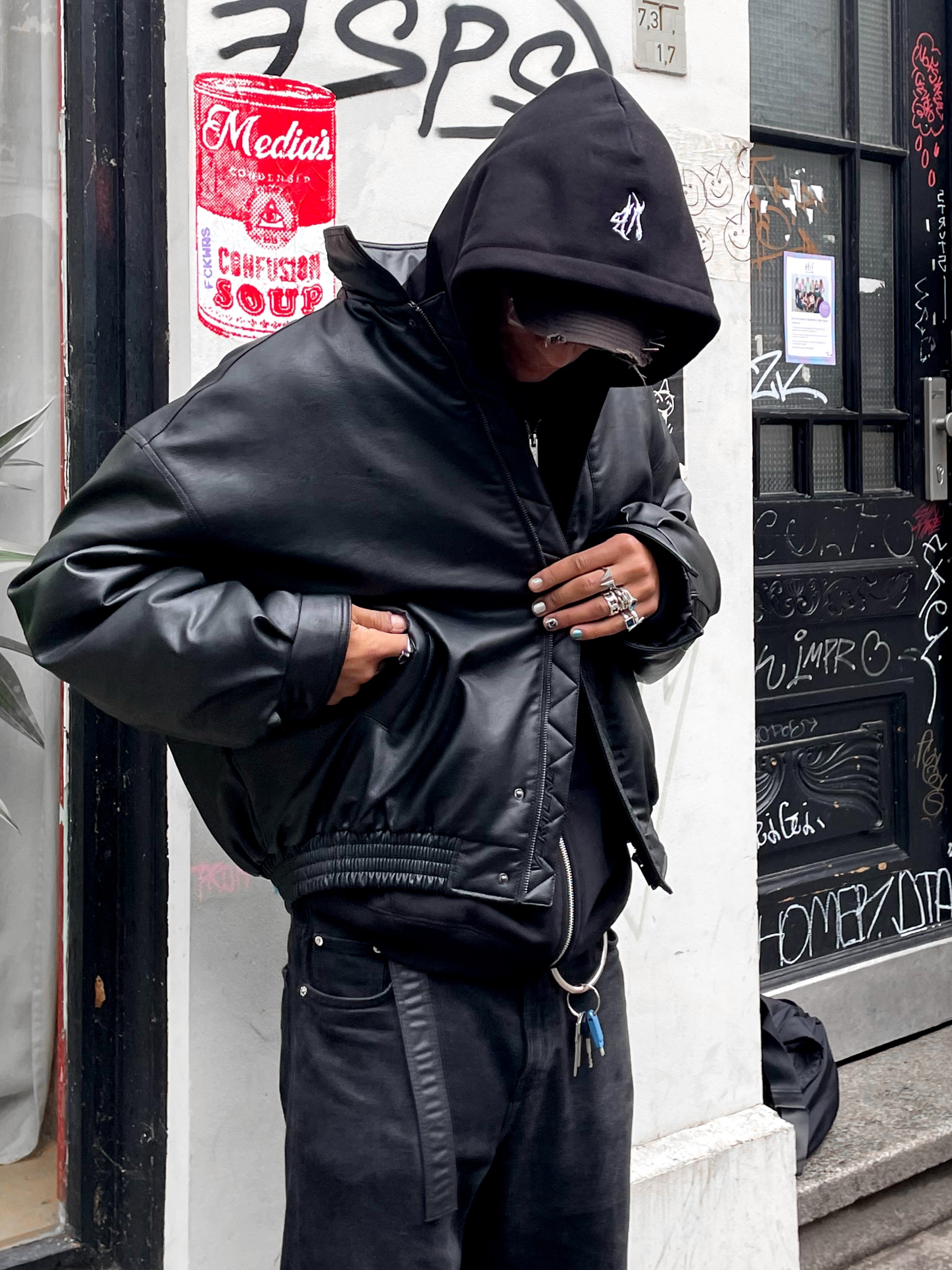 Racing Leather Jacket Black