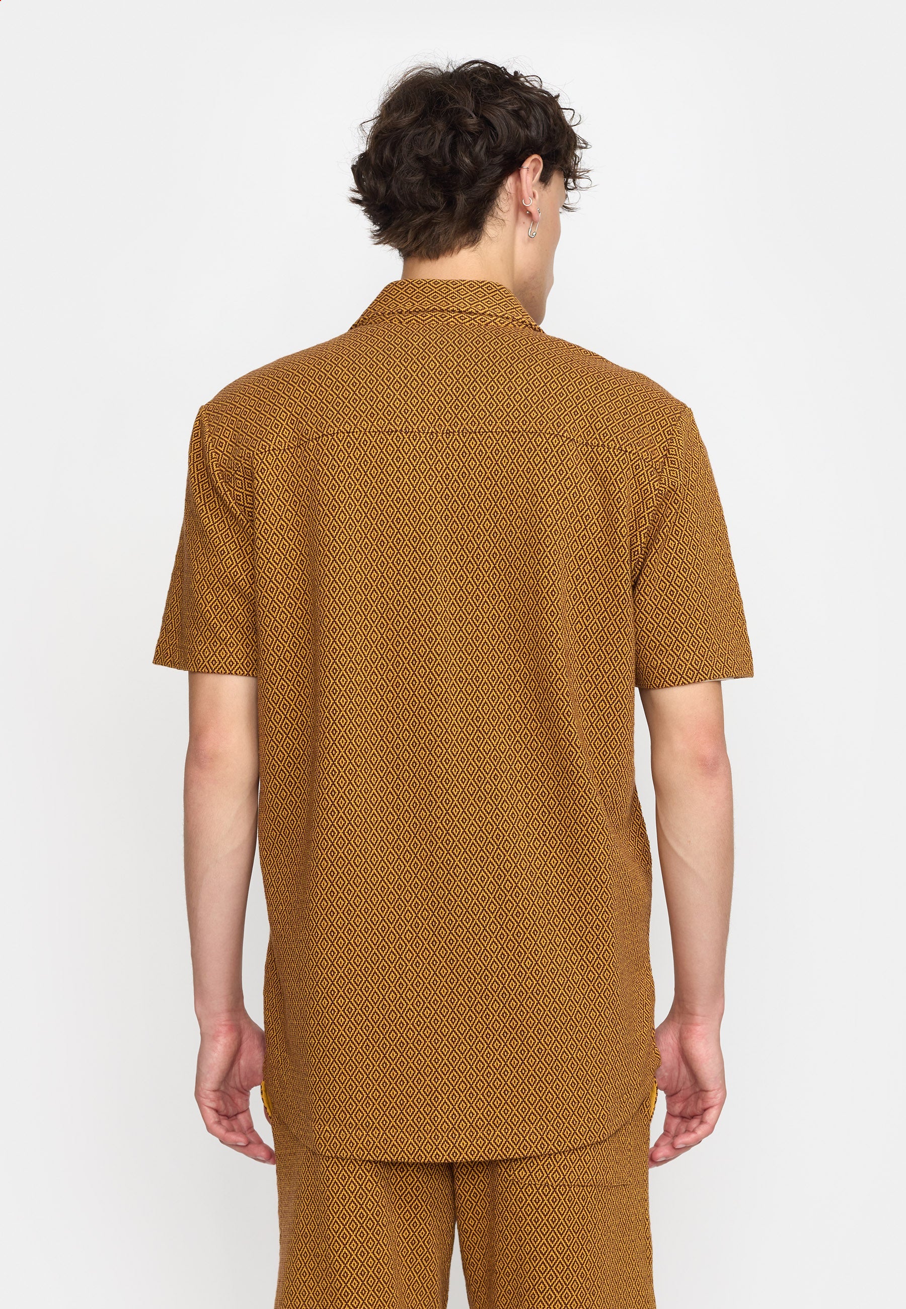 Jacquard S/S Cuban Shirt Yellow