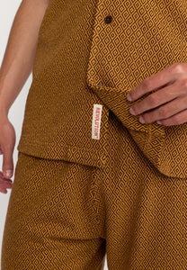 Jacquard S/S Cuban Shirt Yellow
