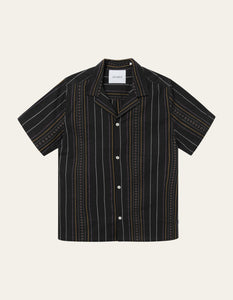 Leo Embroidery SS Shirt in Black