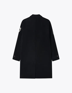 Varsity Wool Coat Black
