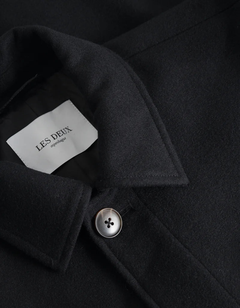 Varsity Wool Coat Black