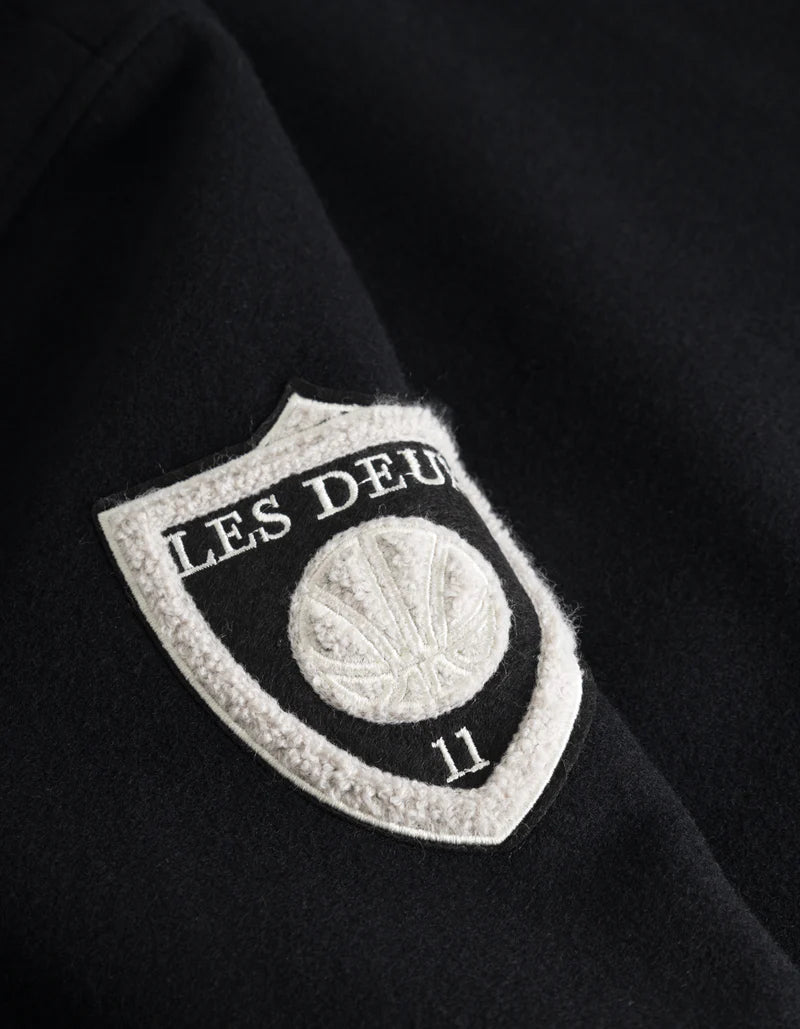 Varsity Wool Coat Black