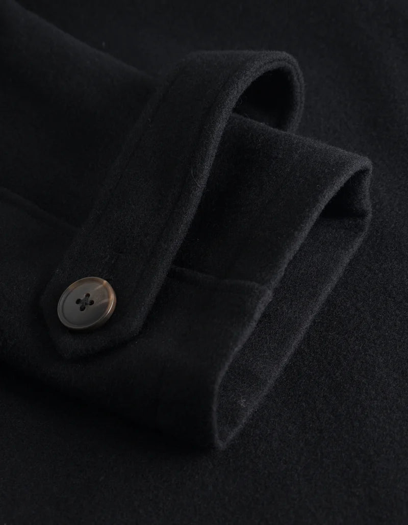 Varsity Wool Coat Black